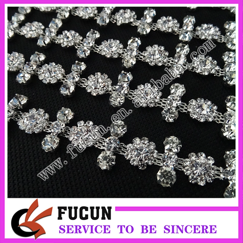 Flower Czech Crystal Rhinestone Trim Rhinestone Connector
