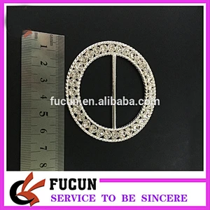 Shinning round shape Rhinestone ribbon slider buckle for wedding invitation cards decoration
