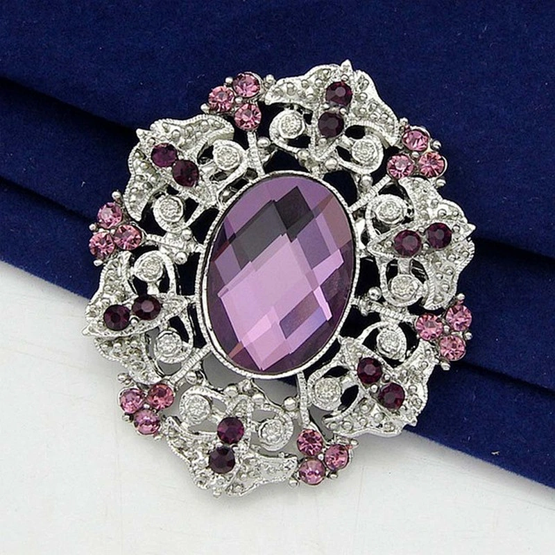 2018 New style Fashion Vintage crystal rhinestone brooch for wedding invitations