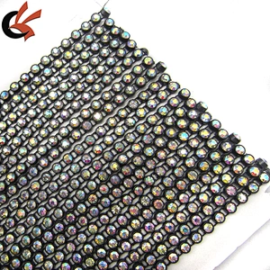 Rhinestone Trimming Fringe Sew on with black plastic cup base Trimming Craft