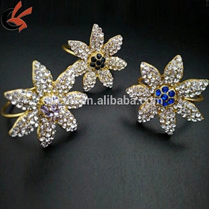 Factory directly sale Wedding Favors crystal Flower Napkin Ring