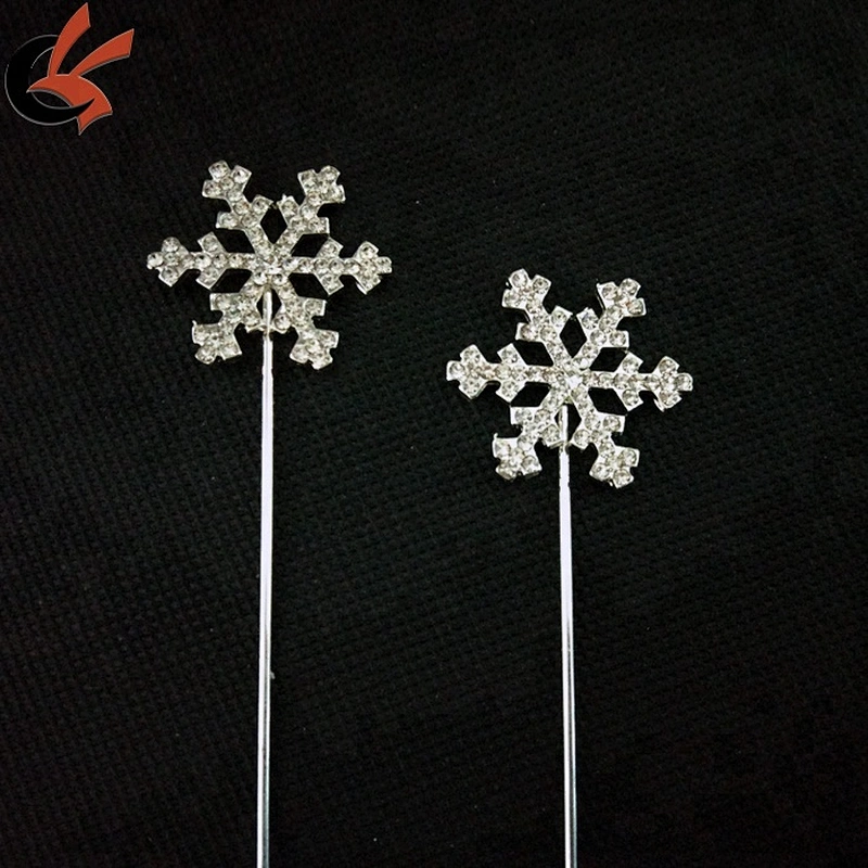 Christmas party decoration Crystal Rhinestone snowflake Cake Pick