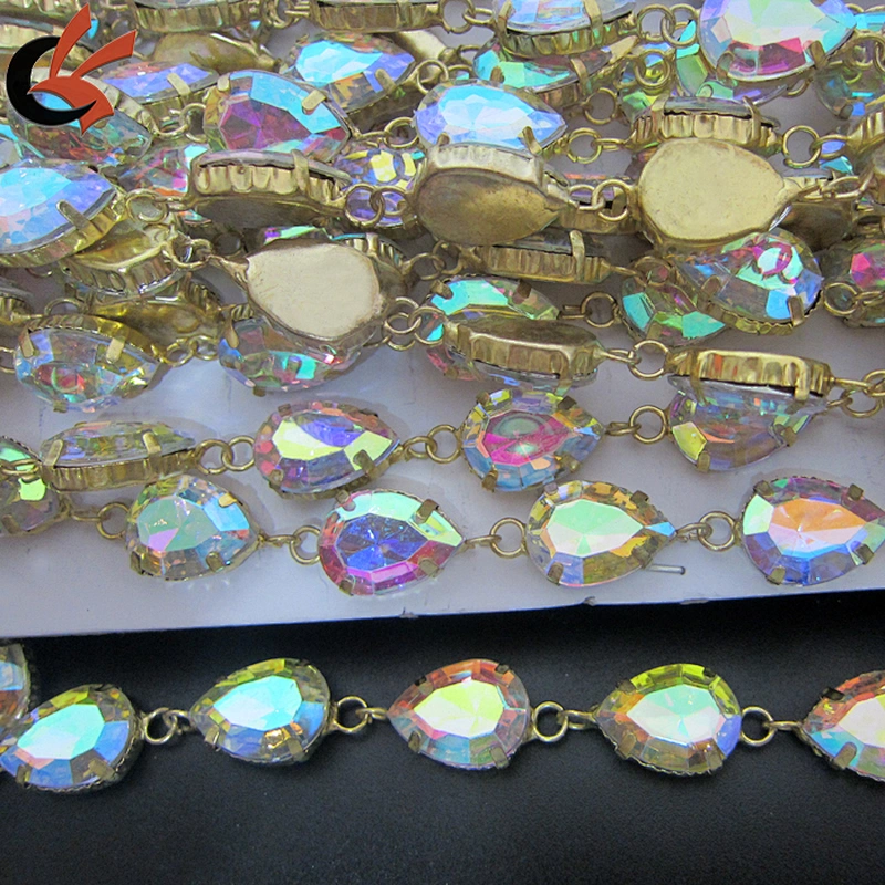 Handmade  AB clear resin Rhinestone Trim