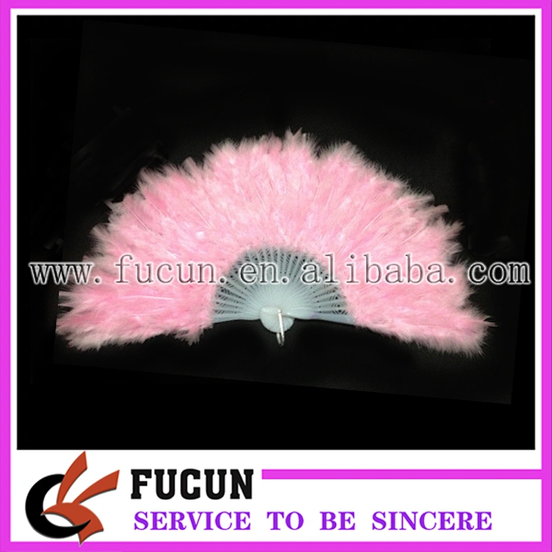 28 pieces plastic skeleton dancing white feather fan