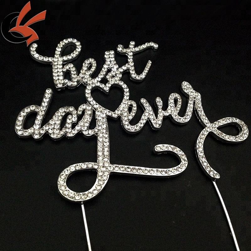 Best Day Ever Wedding Cake Topper Crystal Rhinestone cake topper
