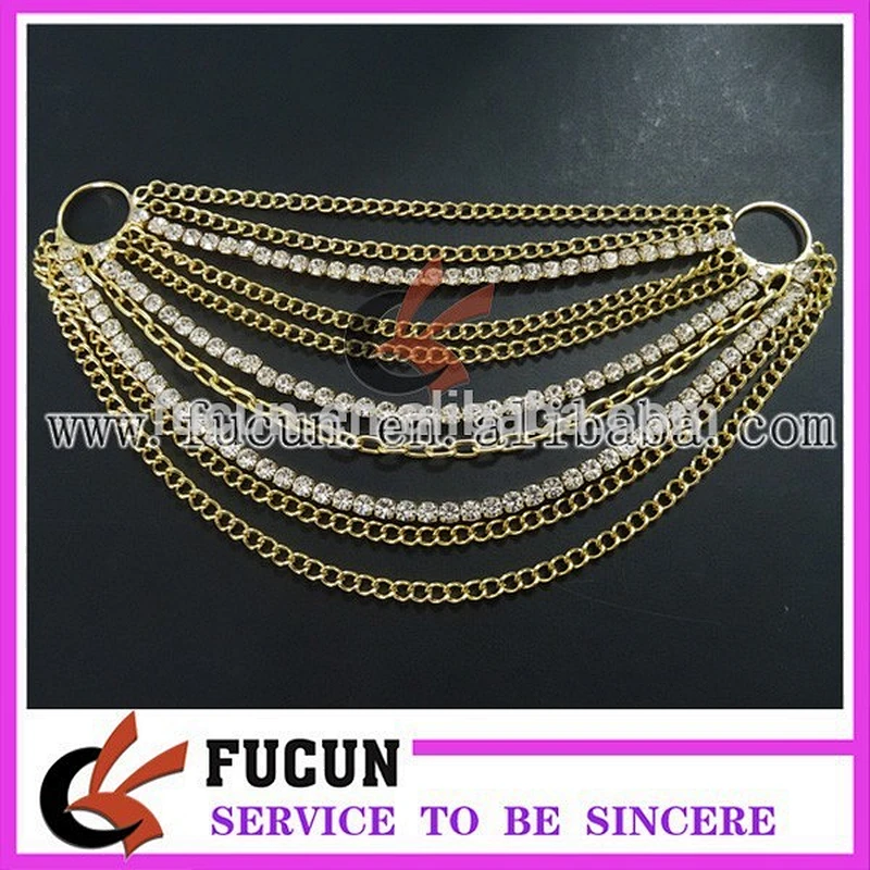 Hot sale gold plated wholesale diamond/rhinestone bikini connectors