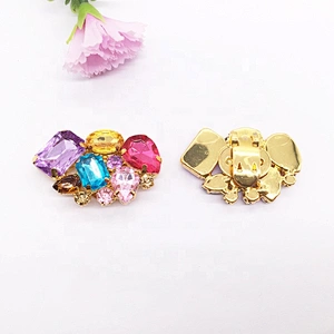 Rhinestones Decoration Various Colors Gold High Heel Shoe Spring Flat Clip Buckles