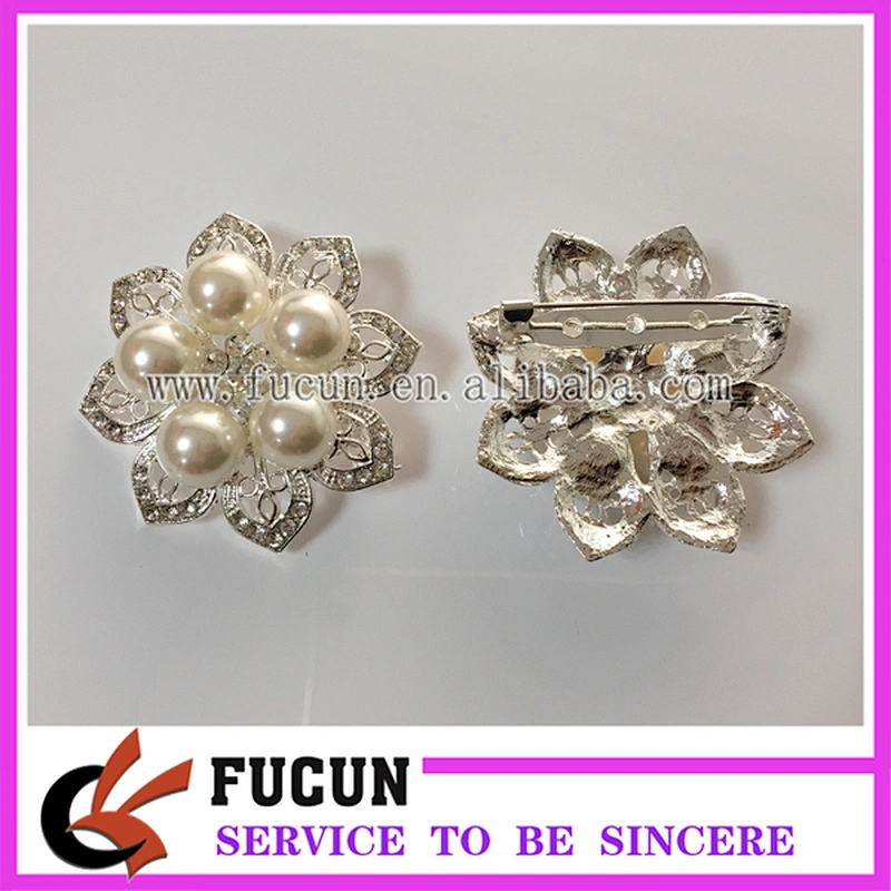 Wholesale Handmade Boutonniere Stick Flower Artificial Pearl Brooch Pins
