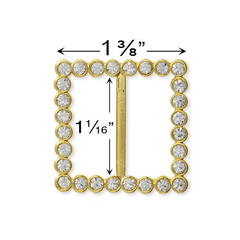 Large Rectangle Rhinestone Ribbon Slider Buckles for Wedding Chair Decoration
