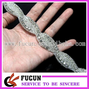new arrival beaded crystal rhinestone trimming sash