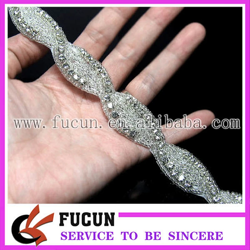 new arrival beaded crystal rhinestone trimming sash
