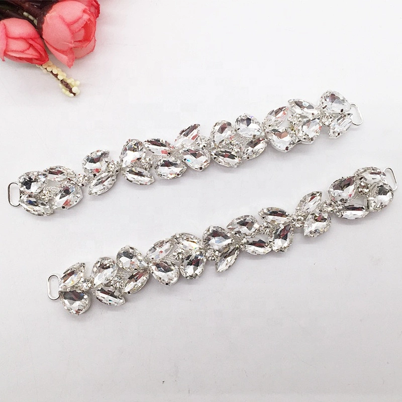 Wholesale Teardrop Jewelry Rhinestone Glass Crystal Connector For Competition Swimming Suit