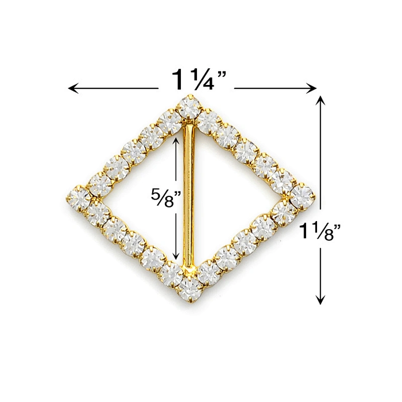 Large Rectangle Rhinestone Ribbon Slider Buckles for Wedding Chair Decoration