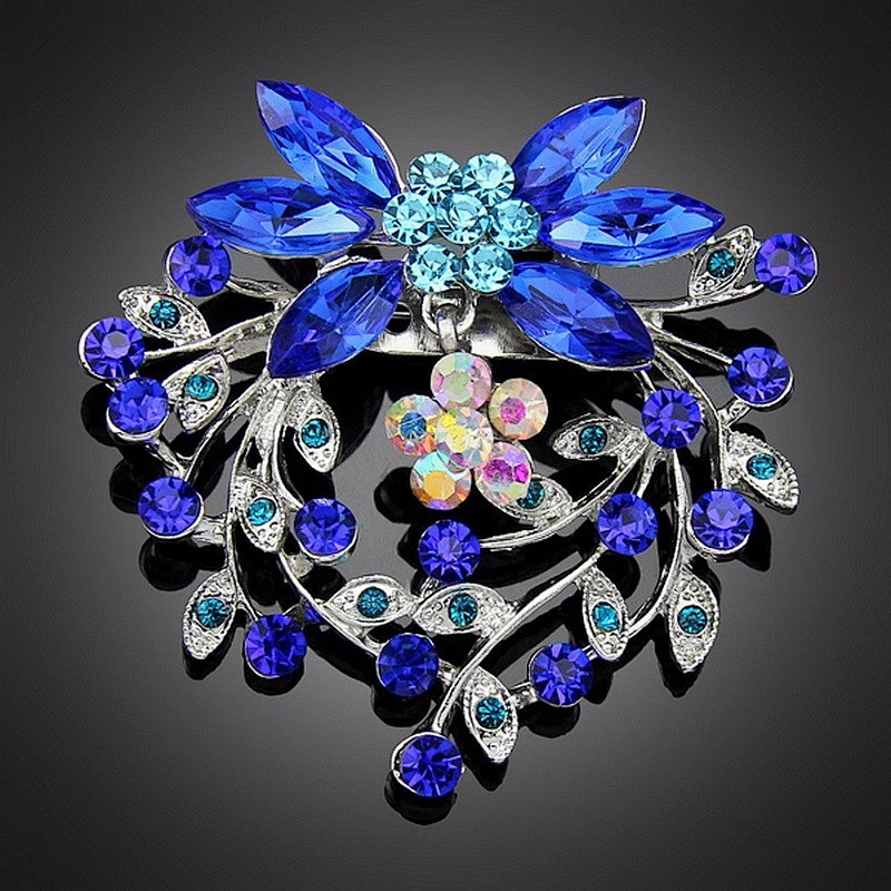 Factory wholesale Fashion Costume jewelry design rhinestone brooch for wedding