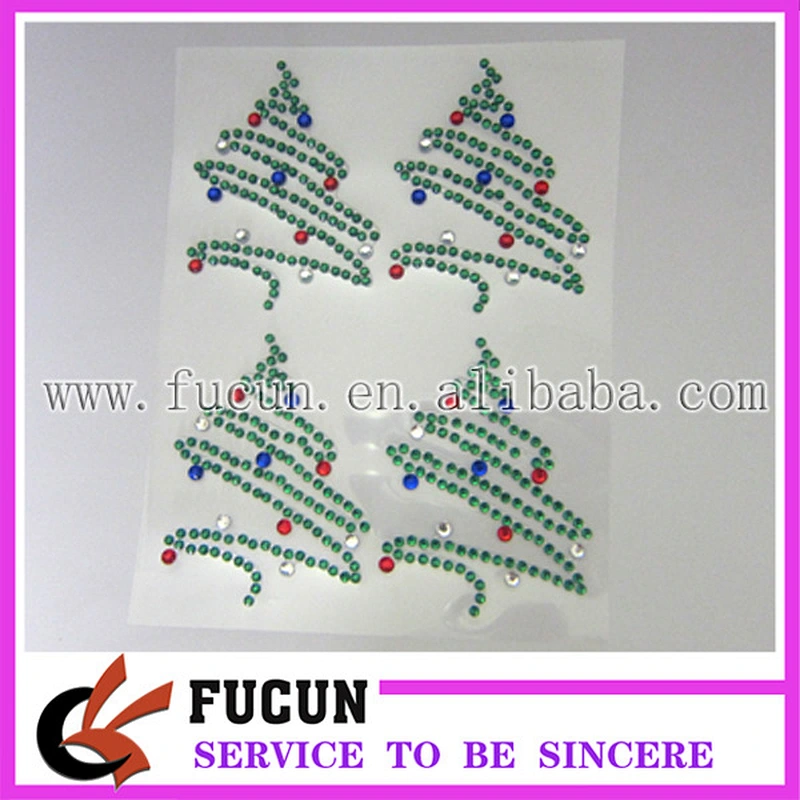2015 crystal acrylic rhinestone christmas tree sticker decorations