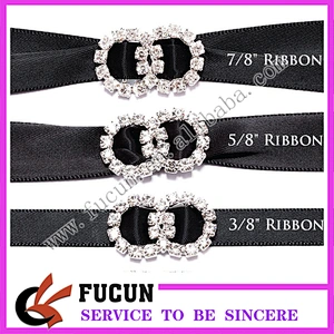 low MOQ Factory Custom rhinestone ribbon slider buckles for wedding decoration