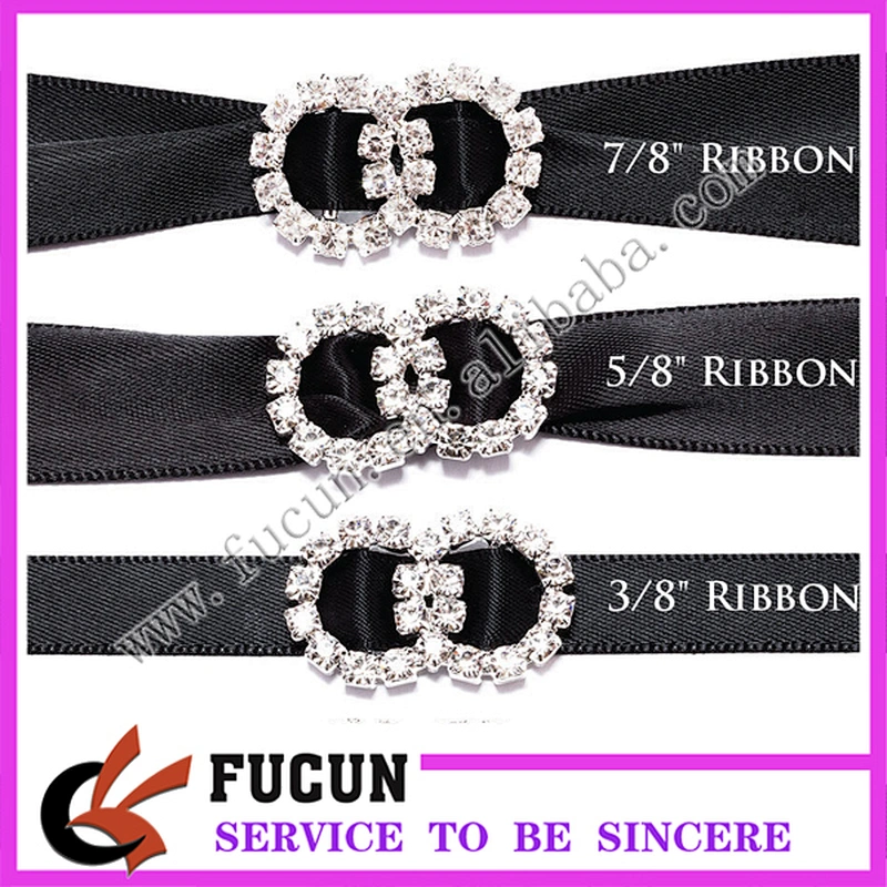 low MOQ Factory Custom rhinestone ribbon slider buckles for wedding decoration