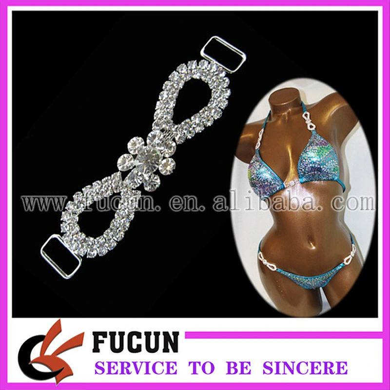 Crystal Rhinestone Bikini Connector Buckle Metal Chain For Swimwmming Wear