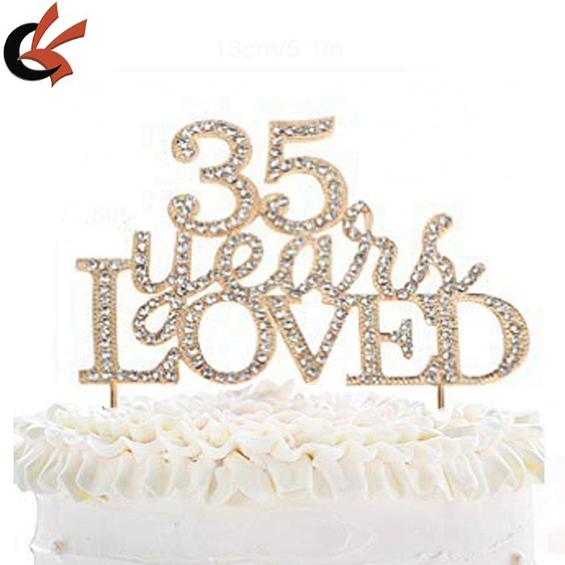 Anniversary Rhinestone Cake Topper 15 25 30 35 40 50 60 years LOVED Cake Topper