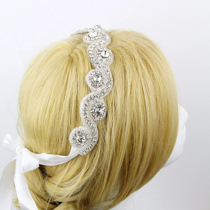 crystal wedding rhinestone embellished bridal sash laces appliques hairband trims