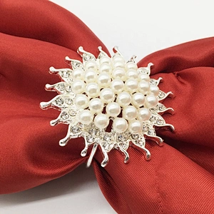 Wedding Christmas Wholesale Pearl beaded napkin rings Thanksgiving napkin holders