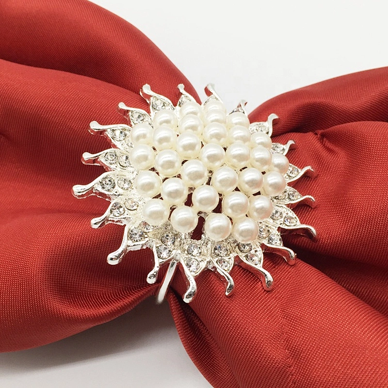 Wedding Christmas Wholesale Pearl beaded napkin rings Thanksgiving napkin holders
