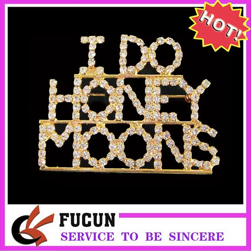 bride letter rhinestone name brooch pin for wedding