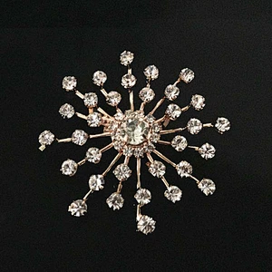 Women Jewelry Accessories rose gold plating rhinestone snowflake brooch for wedding accessories