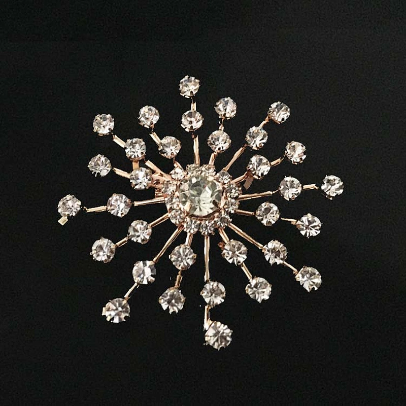Women Jewelry Accessories rose gold plating rhinestone snowflake brooch for wedding accessories