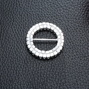 wedding two rows clear diamond round ribbon decorative rhinestone buckles for invitation