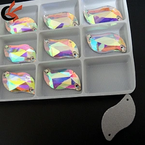 sew on S shape crystal glass stone for garment decoration