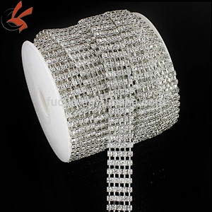 ss16 three rows clear rhinestone cup chain