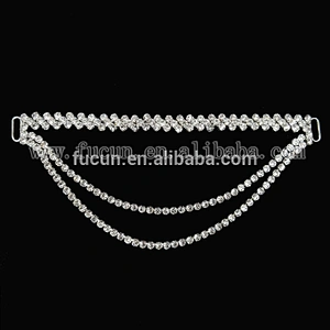 new arrival wholesale triple line crystal rhinestone connector for bikini,headband