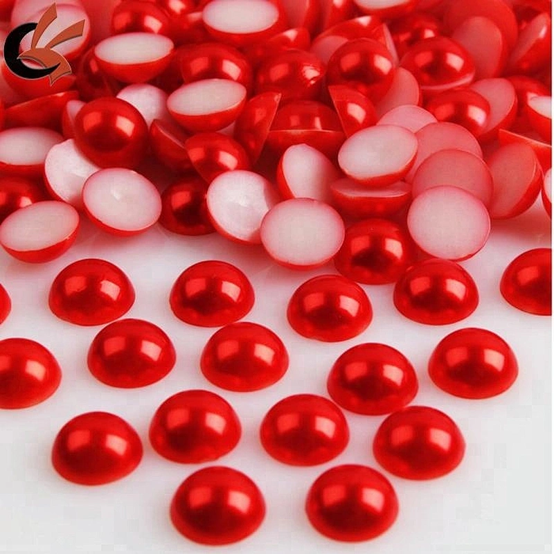 fahion loose half round plastic pearl bead