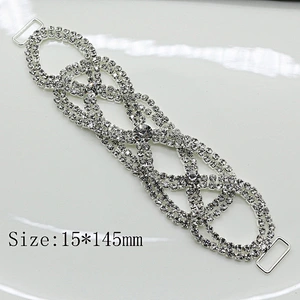 15*145mm new design crystal bikini buckle connector for bikini decoration