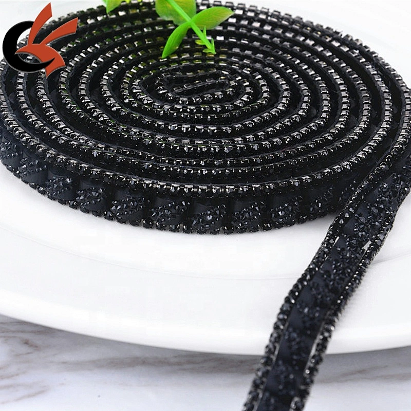 New arrival iron on hot fix rhinestone trimming banding for shoes decoration garment bags
