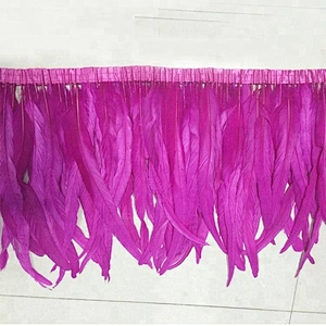 Hot Sale Handmade Cheap Cock Tail Feather Trims DIY Colorful Rooster Feathers Trimming for Masquerade Decoration Party Dress