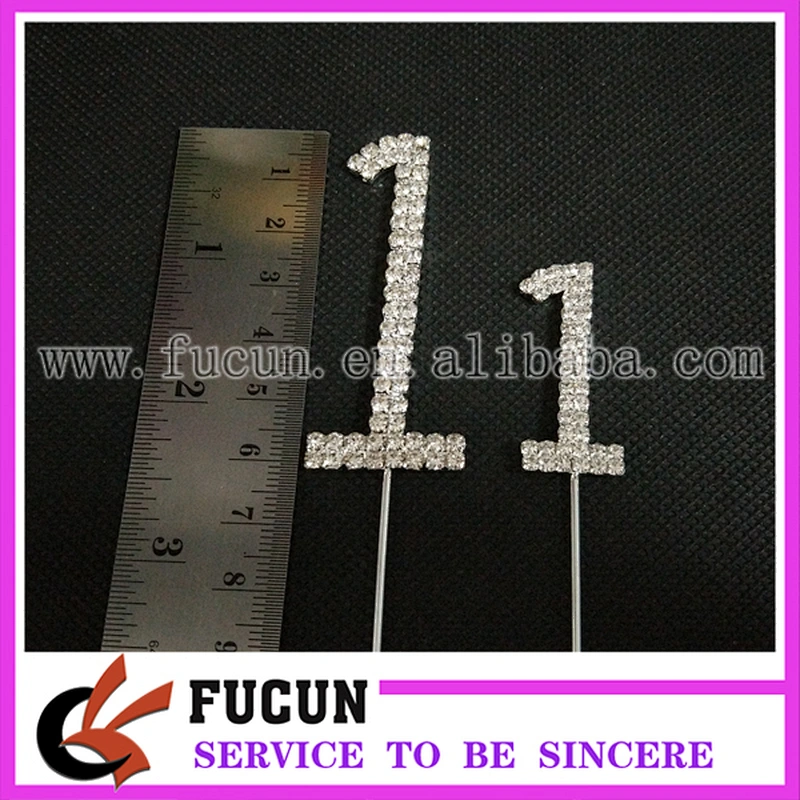 hot sale number 0-9 rhinestone cake topper for Birthday cake decoration