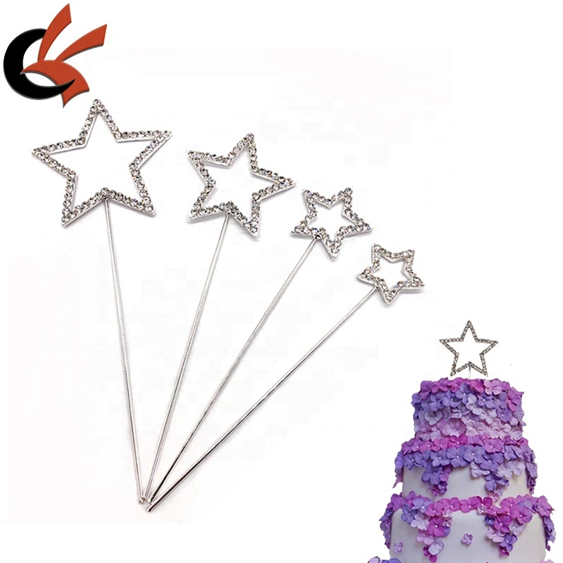 Various Size Star shape bling crystal rhinestone cake topper