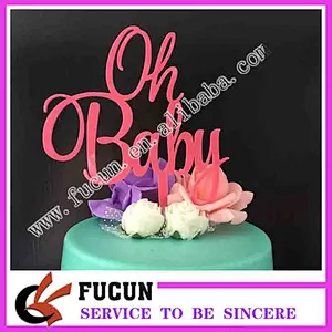 Personalized Acrylic Traditional Design Decoration Oh baby acrylic cake topper cake pick