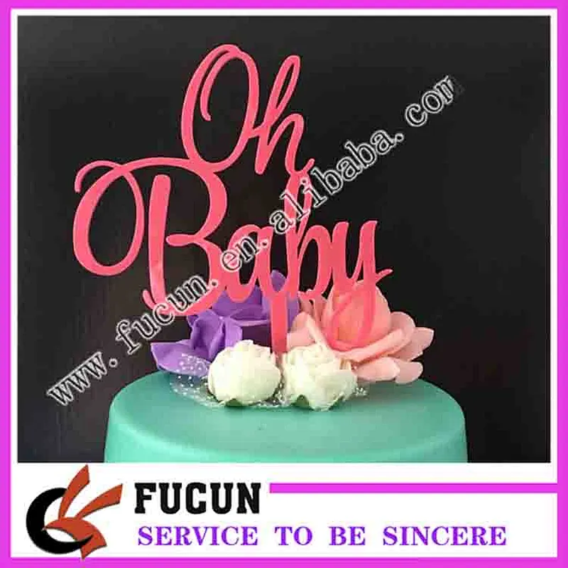 Personalized Acrylic Traditional Design Decoration Oh baby acrylic cake topper cake pick