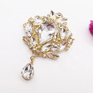 Crystal Rhinestone Pamelas Wedding Headdresses Brooch for Wedding Invitation