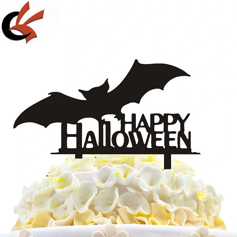 Halloween party cake decorations Happy Halloween with Bat Acrylic cake topper