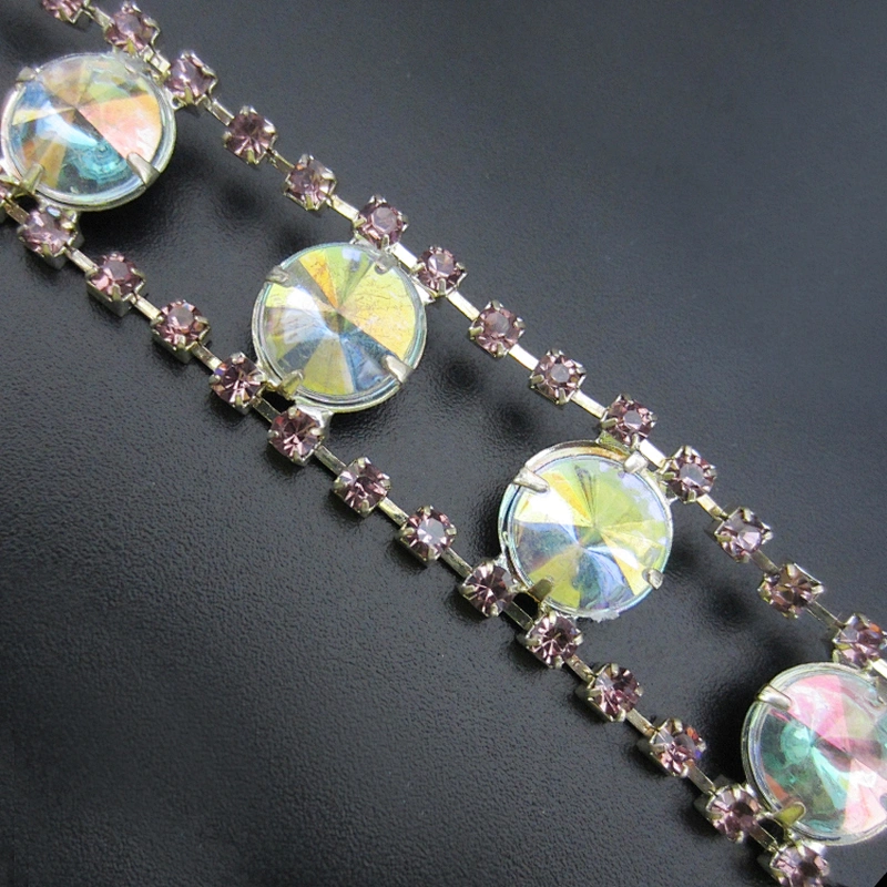 fashion flower rhinestone trim beaded trim for wedding dress decorations