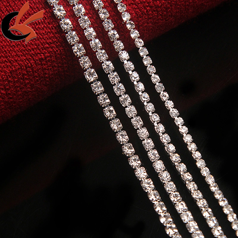 ss6 ss8 ss10 ss12 ss16 ss20 ss28 ss30 brilliant high quality crystal Rhinestone Chain