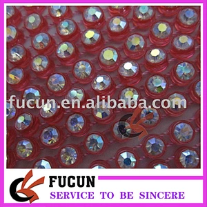 AB crystal color rhinestone plastic trimming embellishments for dress