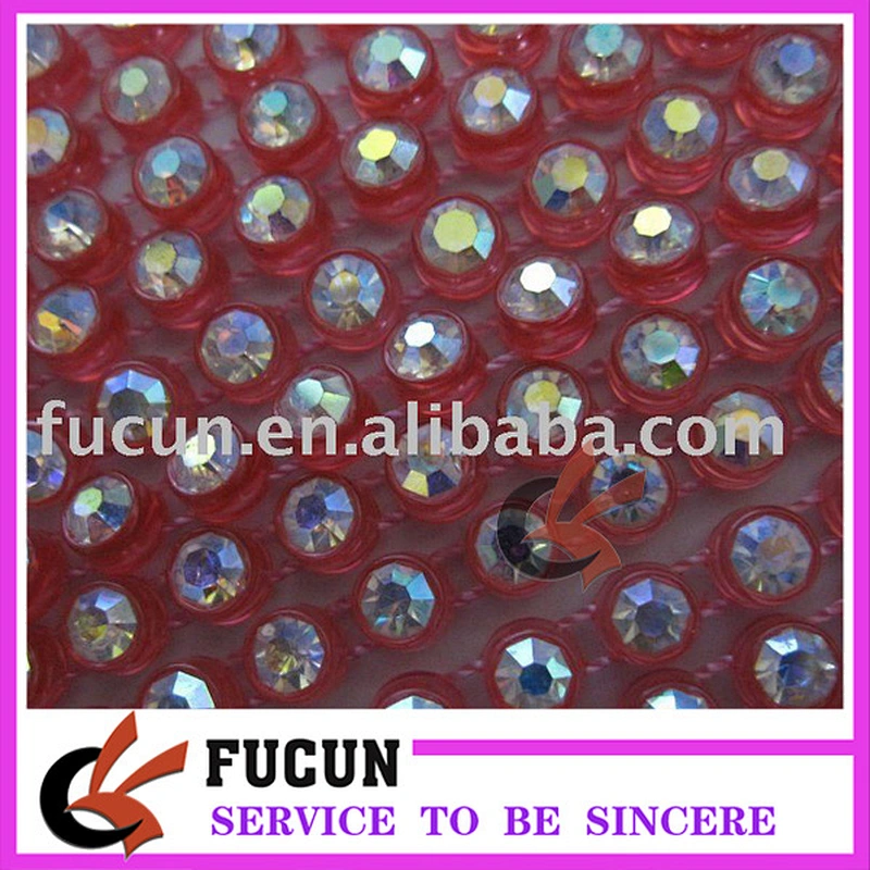 AB crystal color rhinestone plastic trimming embellishments for dress