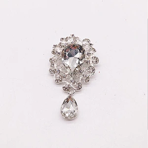 customized  new design bridal rhinestone silver plated brooch