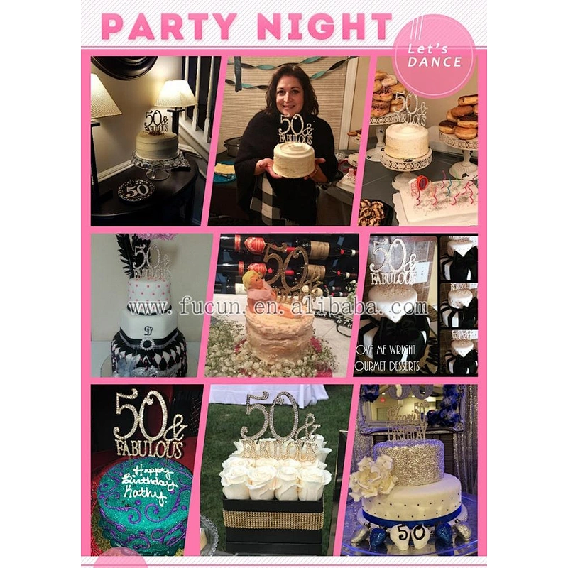 Sparkly Birthday Party Decorations GOLD 75 & Fabulous Rhinestone Cake Topper
