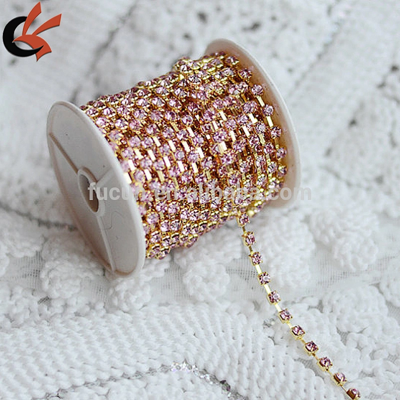 Wholesale strass roll rhinestone sparse cup chain for garment decoration